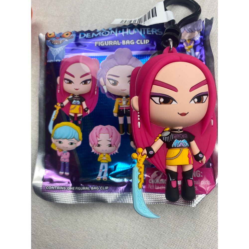K-Pop Demon Hunters Figural Bag Clip Mira with Sword 3D Foam Keychain NWT